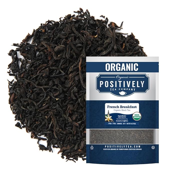 Organic Positively Tea Company, French Breakfast Black Tea, Loose Leaf, 4 Ounce - Bloomnest