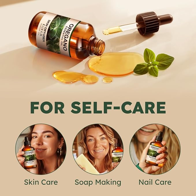 KUKKA Oregano Essential Oils - 4 Fl Oz - for Hair, Skin, Diffuser, Aromatherapy & DIY Soap Making Scent - Bloomnest