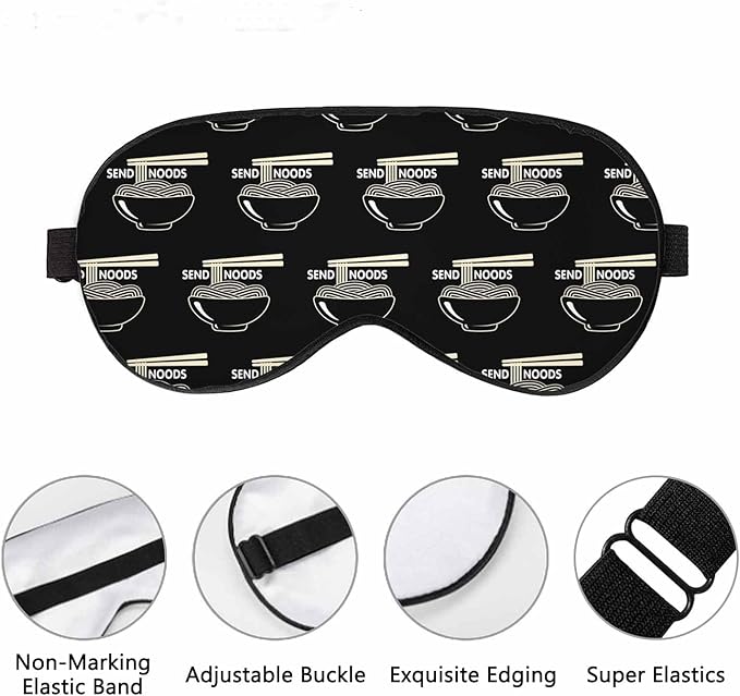 Ramen Sleep Eye Mask Noodle Restaurant Logo Men Women Sleep Mask with Adjustable Strap Eye Cover Eye Shade for Travel, Nap,Meditation - Bloomnest