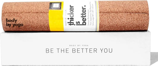 Luxury Cork Yoga Mat - Non Slip, Extra Thick Grip. Thicker, Longer, and Wider for More Comfort and Support. Tough Enough For Hot Yoga. Natural, Non Toxic, and Eco Friendly. Optional Alignment Lines.