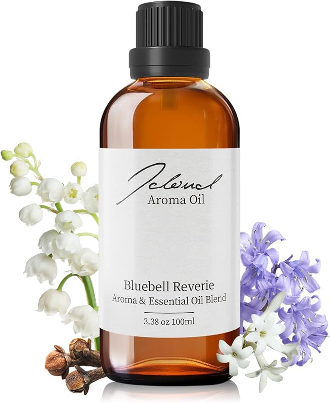 JCLOUD Bluebell Reverie Essential Oil for Diffuser - Hotel Diffuser Oil & Home Luxury Scents - Pure Aromatherapy Diffuser Oil with Bluebell, Jasmine and Amber, Natural & Pet Safe - 100mL JCLOUD