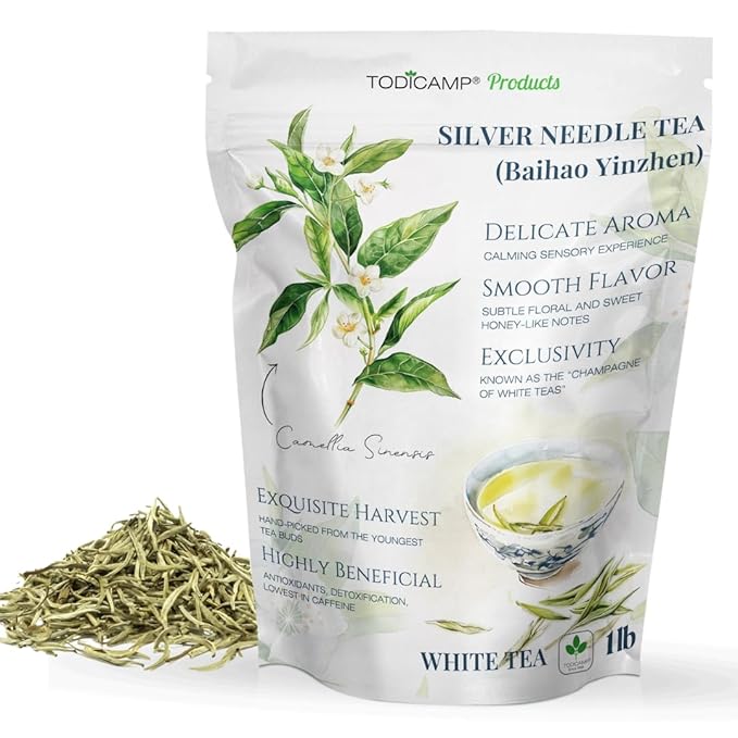 TODICAMP Premium Silver Needle Tea - 1 lb of Premium White Tea Loose Leaf - Bloomnest