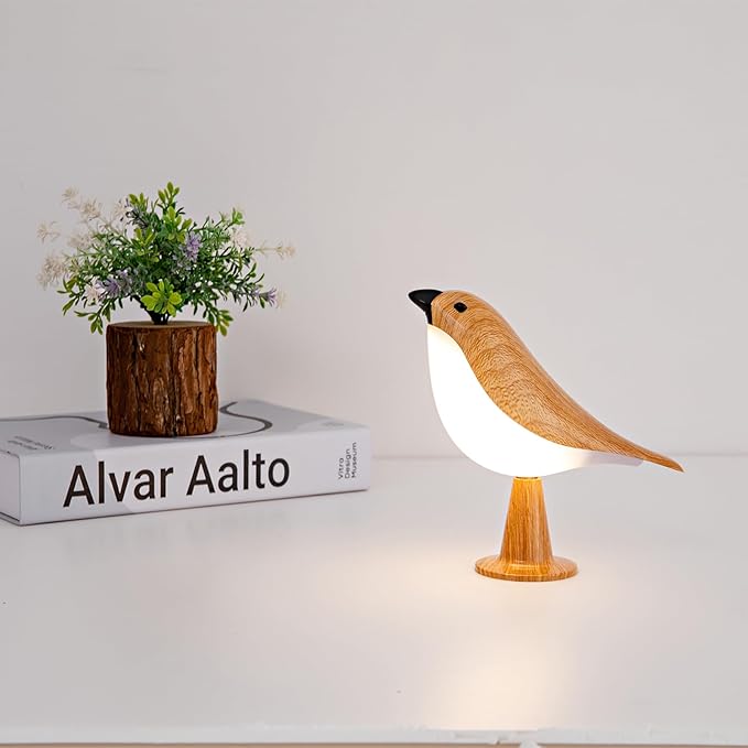 Bird Table Lamp with Remote & Touch Control | 3 Color Temperature & 3-Level Brightness Adjustable Night Light | Rechargeable Cordless Bedside Lamp for Bedroom Office Dorm | Timer & Bird Lover Gifts - Bloomnest