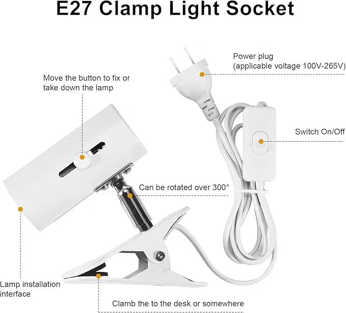 Wolezek Red Light Therapy Lamp with Lamp Holder, 660nm Red and 850nm Near Infrared Combo Wavelength LED Red Light Bulb, Light Therapy Device for Face and Body, Aluminium Shell, E27/E26 Standard WOLEZEKLED