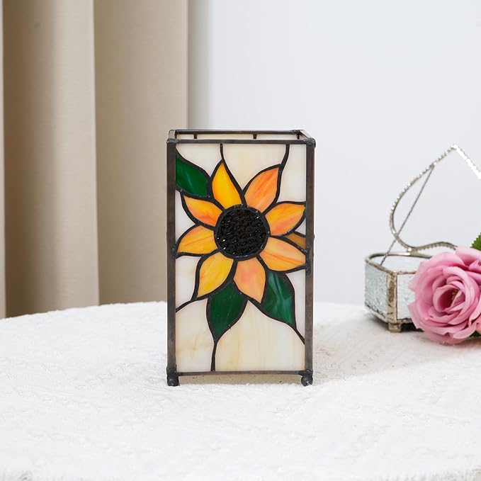 Tiffany Lamp Stained Glass lamp Small Bedside Table Lamps for Living Room Home Decor,Girls Women Birthday Christmas Thanksgiving Day Gift,Sunflower - Bloomnest