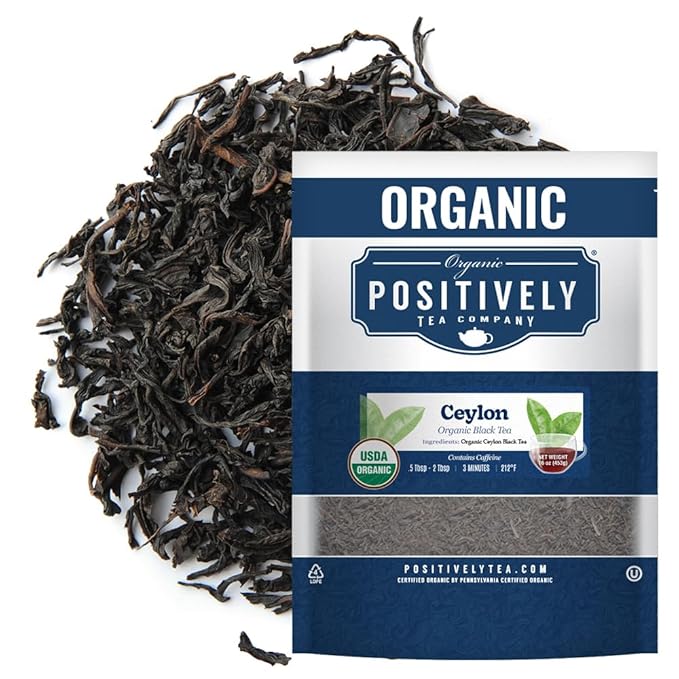 Organic Positively Tea Company, Ceylon Black Tea, Loose Leaf, 16 Ounce - Bloomnest