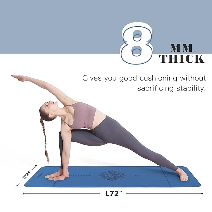UMINEUX Yoga Mat Extra Thick 1/3'' & 2/5" Non Slip Yoga Mats for Women Eco Friendly TPE Fitness Exercise Mat with Carrying Sling & Storage Bag - Bloomnest
