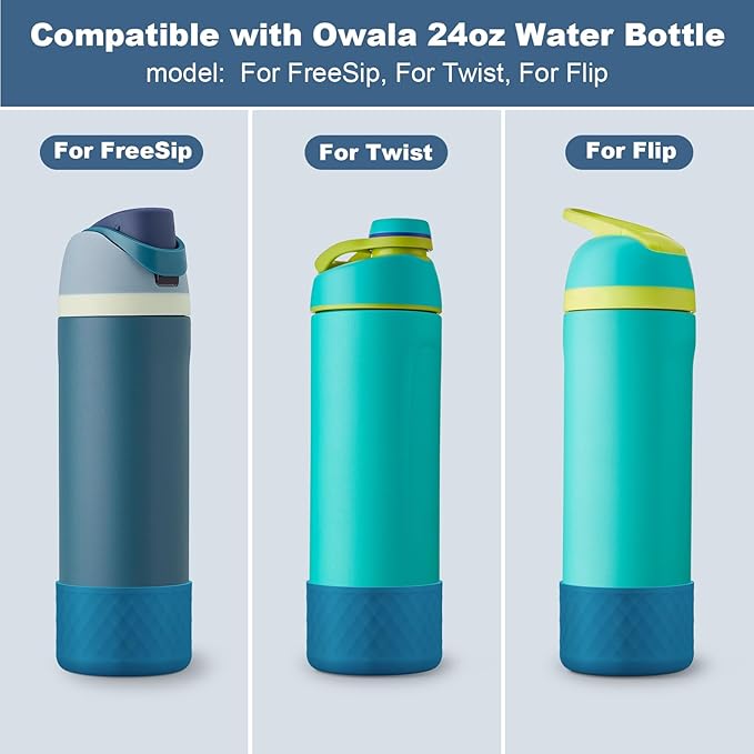 Silicone Boot for Owala Water Bottle 24 oz 32 oz 40 oz, Anti-Slip Protective Sleeve for FreeSip/Twist/Flip Stainless Steel Water Bottles Accessories BEONSKY