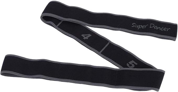 Exercise Strap, Yoga Stretch Assist Strap with 8 Numbered Loops, Band for Yoga Pilates Dance and Gymnastics Workout, Kids Dancing Assistance(Grey) - Bloomnest