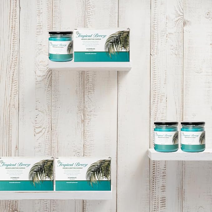 Candle Set Tropical Breeze Odor Eliminating – 2 Pack - 12oz – Long-Lasting Soy Wax Candles – Neutralizes Pet, Kitchen & Smoke Odors – Clean Burn, Eco-Friendly, Aromatherapy Candle - Bloomnest