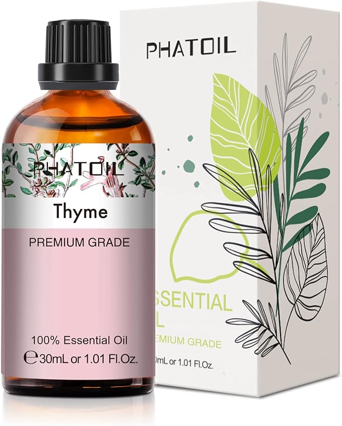 Thyme Essential Oil, 1.01Fl.Oz (30ML) PHATOIL Pure Essential Oil Singles for Aromatherapy Diffusers, Humidifiers, Great for DIY Candle and Soap Making, Gift for Friend PHATOIL