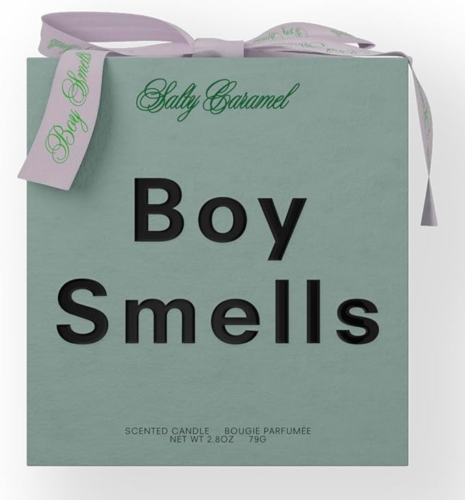 Boy Smells Salty Caramel Candle – Sweet Holiday Candle with Butterscotch, Brown Sugar & Sea Salt – Warm Gourmet Scented Soy Wax Candle – 8.5oz - Bloomnest