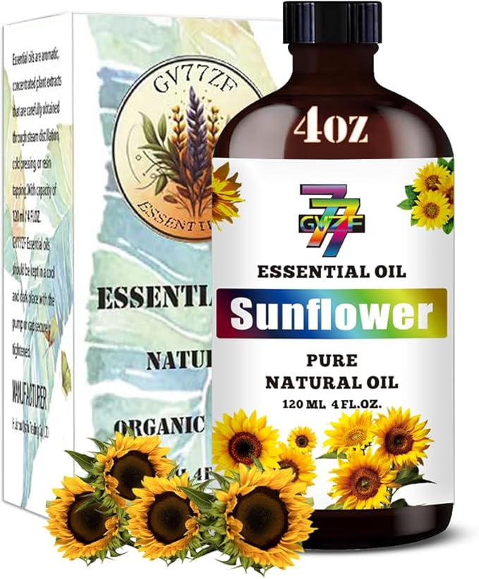 Sunflower Essential Oil (4 oz/120 ml) — Sunflower Oils for Aromatherapy, diffusers, humidifiers, Home fragrances, DIY Skincare, soap Making, DIY Candle Making, Relaxation, Yoga, and Meditation - Bloomnest