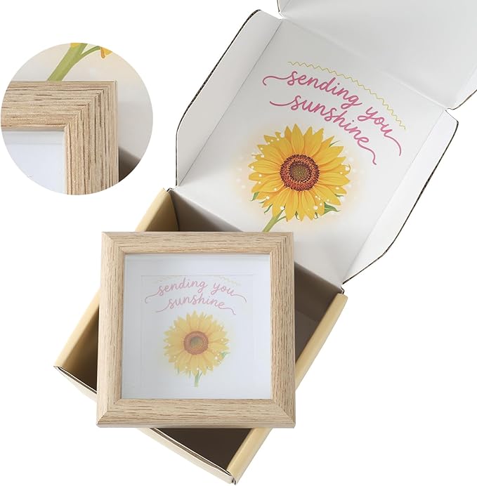 Birthday gifts for women, sunflower gift baskets, care package,sending you sunshine gift box for women with coffee mug and sunflower crochet, unique sunshine themed gift box. - Bloomnest