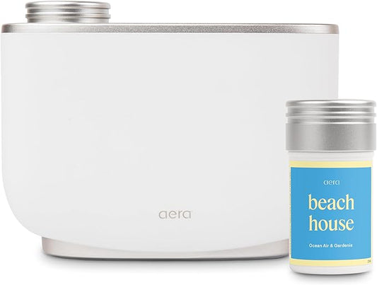 Aera Smart Home Fragrance Diffuser and Beach House Scent Refill Bundle - Alexa Compatible, Hypoallergenic, Family and Pet Safe, App Controlled - Bloomnest