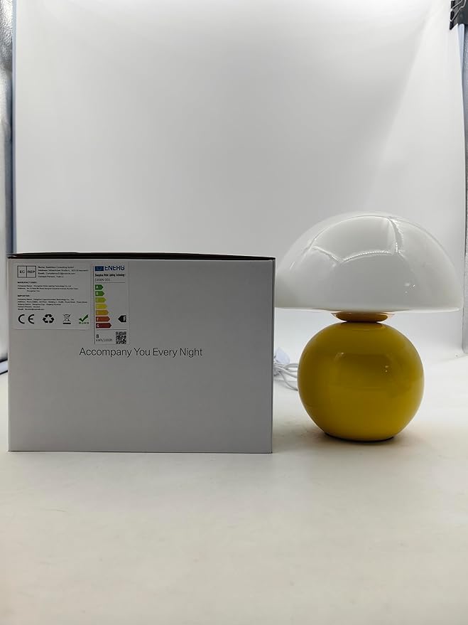 Mushroom Lamp Desk Lamp for Bedroom,Table Bedside Small Lamps for Living Room,Mushroom Decor Cute Mini Modern Mid Century Lamps for Night Stands,Aesthetic Home Living Room Decor(Yellow) - Bloomnest