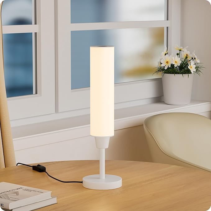 Table Lamp with Remote，Bedside Lamps for Night Stands, Nightstand Lamp with Adjustable Brightness (10%-100%) and Color Temperature (3000k-6000k),Small Lamp for Bedroom (White) - Bloomnest