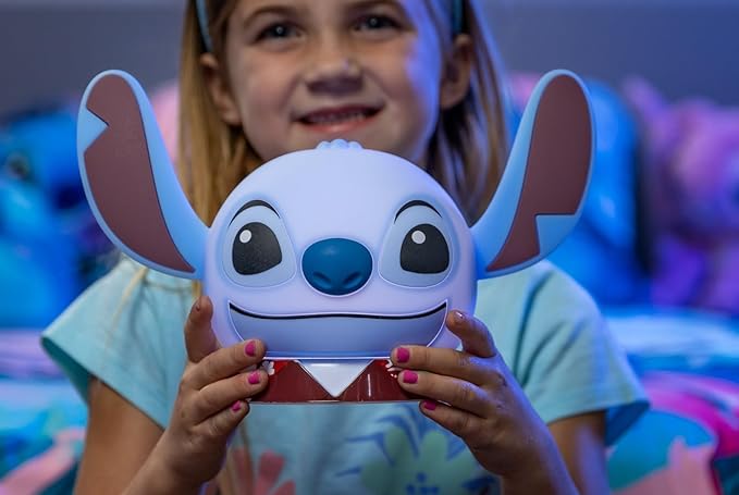 Disney Lilo and Stitch Squish Light, Night Light for Kids, USB Lamp, Battery Operated, Dimmable, Ideal for Bedroom, Playroom, Living Room, and More, 83063 - Bloomnest
