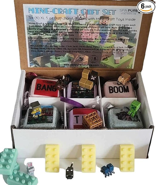 Bath Bombs for Kids with New Popular Toys Inside - Bang - Boom - TNT - Made in USA, Natural Ingredients (6 Count) Pack of 1 - Bloomnest
