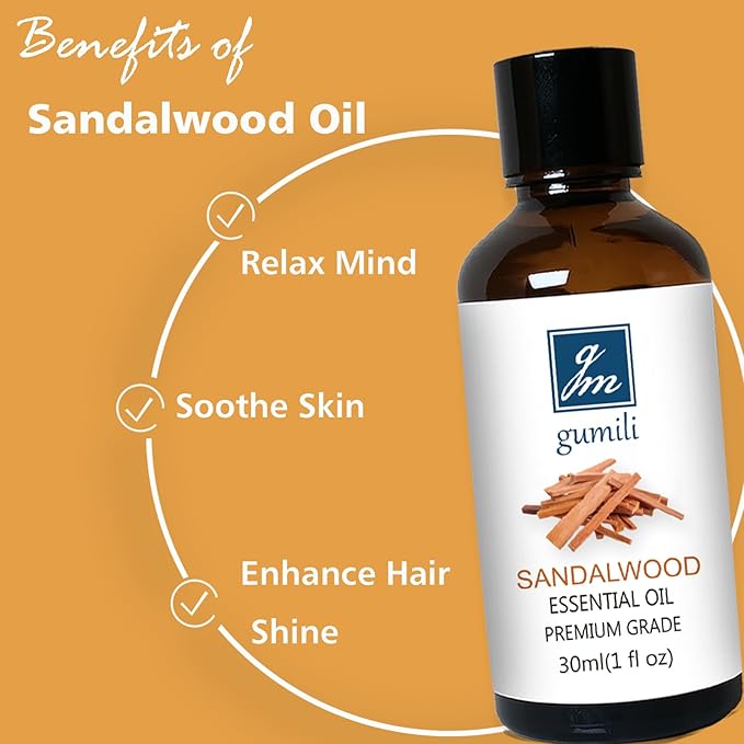 Agarwood Sandalwood Essential Oils for Perfume Candles Soaps Yoga Meditation Massage Diffuser - 2 OZ, Pack of 2 - Bloomnest