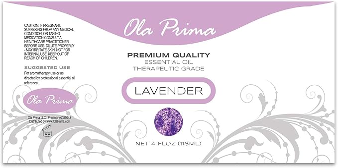 Ola Prima 4 oz Lavender Essential Oil for Diffuser, Soap, Candle Making, and Aromatherapy - Bloomnest