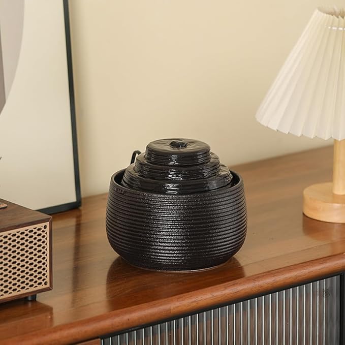 Ceramic Tabletop Fountain Water Feature for Indoor and Home Decoration Table Desk Office Patio (Black A155) - Bloomnest