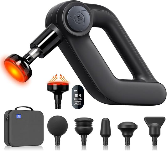 BOB AND BRAD D5 Pro Plus Massage Gun with Heat, FSA Eligible/HSA Eligible, 13mm Amplitude Deep Tissue Percussion Massage Gun with Max Power for Muscle Therapy, Professional Muscle Massager, Ideal Gift - Bloomnest