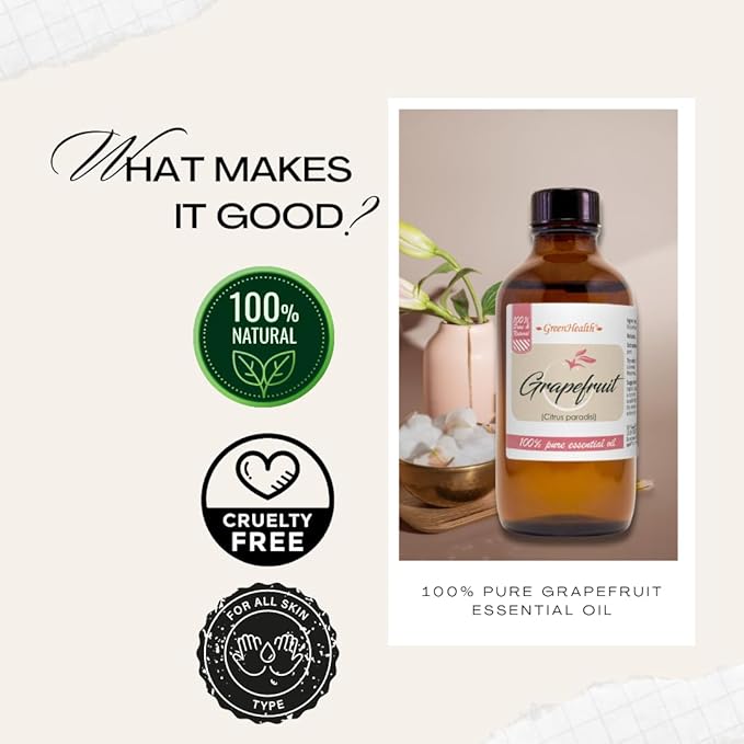 Grapefruit Essential Oil - 16 fl oz (473 ml) Amber Glass Bottle - 100% Pure Essential Oil - GreenHealth - Bloomnest