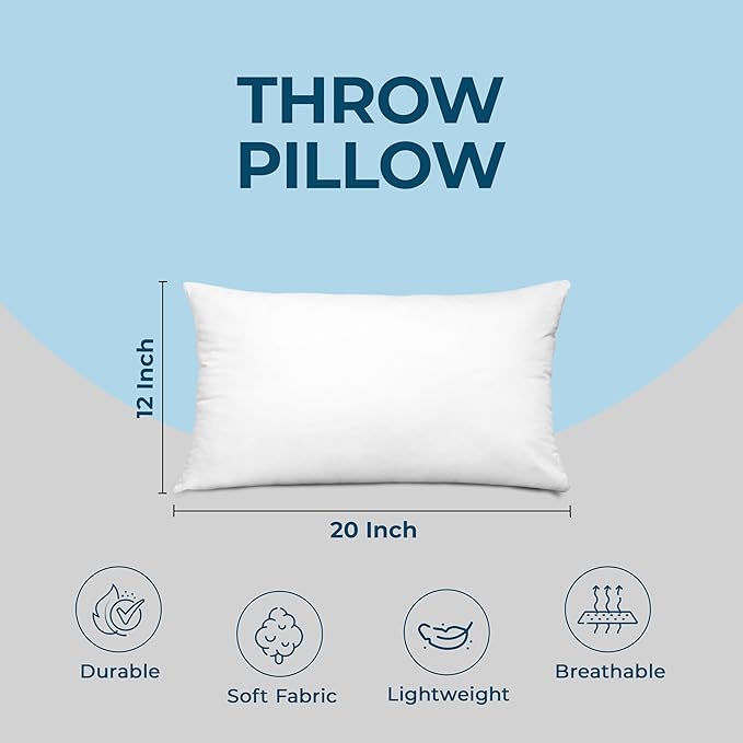 Utopia Bedding Throw Pillows (Set of 24, White), 12 x 20 Inches Pillows for Sofa, Bed and Couch Decorative Stuffer Pillow - Bloomnest