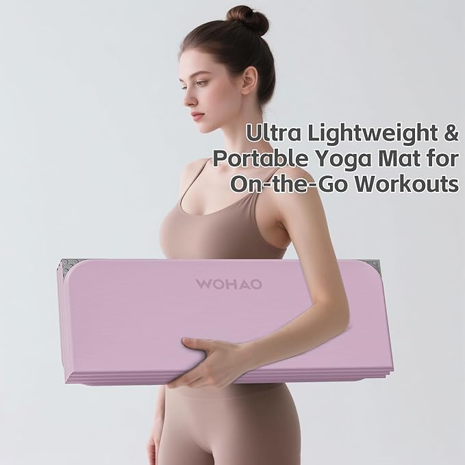 7-Fold Yoga Mat 70"x24" - 1/2 Inch Thick Folding Exercise Mat, Compact Non-Slip TPE Mat for Travel, Storage, Yoga & Home Gym, Lightweight & Portable - Bloomnest