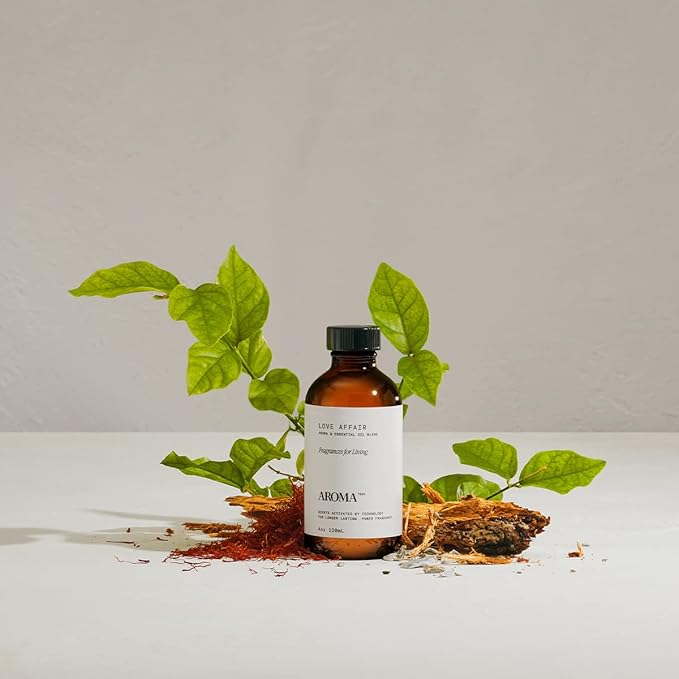 AromaTech Santal & Love Affair Set | Aroma Diffuser Essential Oils Blend of Santal Cardamom, Papyrus, Musk | Love Affair Jasmin, Saffron, Cedar, Ambergris - 120 Milliliter - Bloomnest
