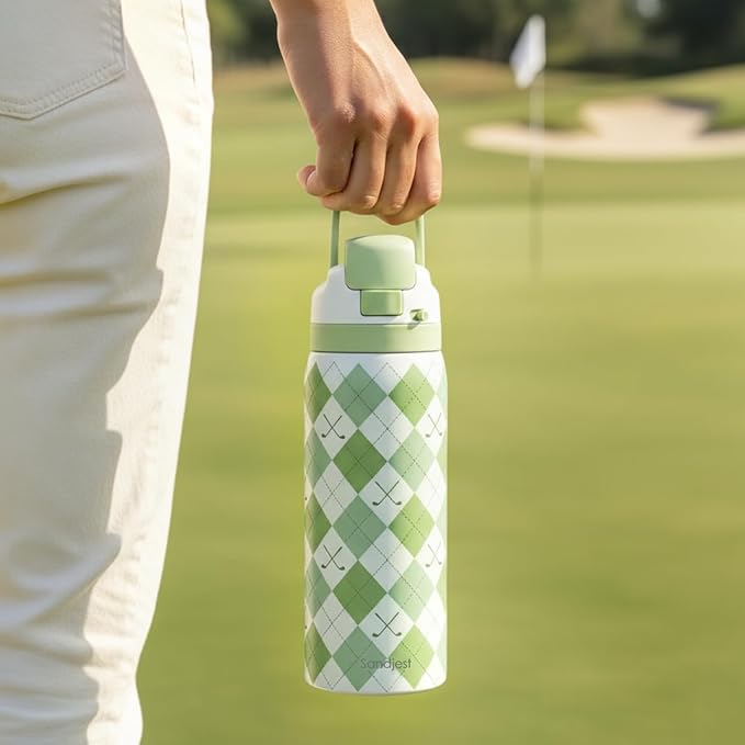 Golf Insulated Stainless Steel Water Bottle with Straw for Sports and Travel, Preppy Style, 32oz, Gifts for Golf Lover Women Girls Friends Teens Birthday Christmas - Bloomnest
