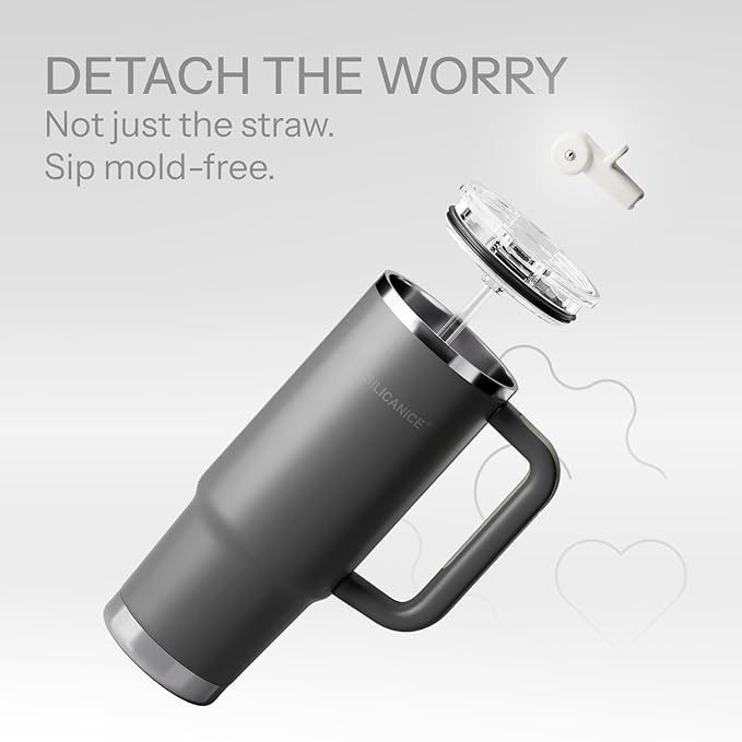Easy Clean Pro Tumbler - 30 oz Water Bottle with Handle & Quick-Disassemble Flip Straw, Leak Resitance,Double Wall Insulated Stainless Steel, Dishwasher Safe, BPA-Free,Gifts for Women & Men - Bloomnest