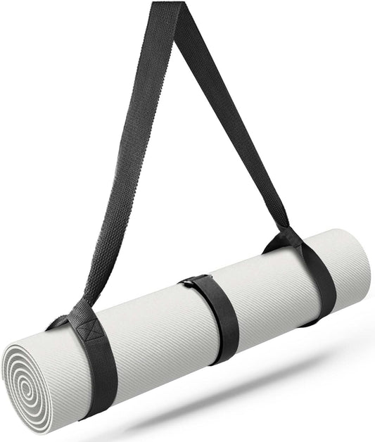 MRZZATA Yoga Mat Carrier Strap Long - Adjustable Thick and Wide Strap for Carrying Mat or Stretching, Black