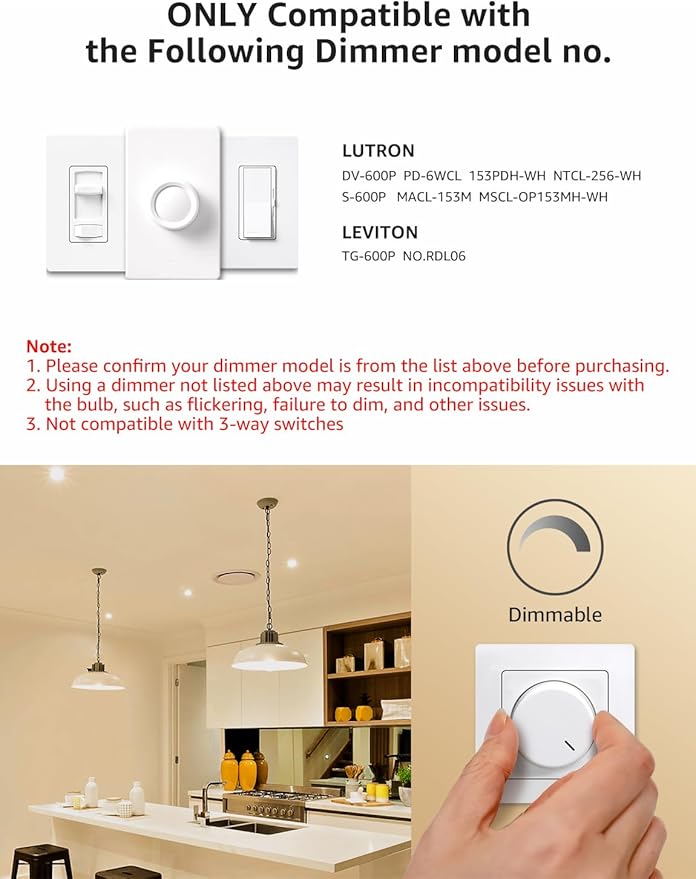 Lepro Dimmable LED Light Bulbs 100 Watt Equivalent, 14W 1500LM Soft Warm White 2700K, A19 E26 Standard Medium Base, UL FCC Listed, 15000 Hour Lifetime, 6 Packs - Bloomnest