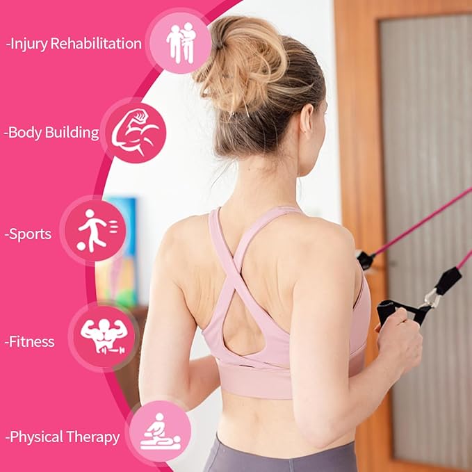VEICK Resistance Bands, Exercise Bands, Workout Bands, Resistance Bands for Working Out with Handles for Men and Women, Exercising Bands for Fitness Weights Work Out at Home - Bloomnest
