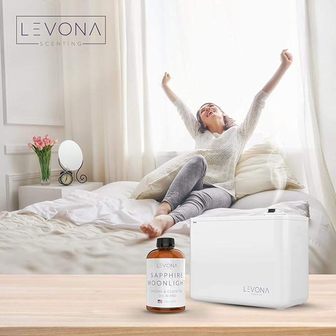 LEVONA Scent 100% Pure Essential Oils for Diffusers and Humidifier, 700ml Aromatherapy Scented Oils Perfect for Sleep, Relaxation and Stress Relief, Made in USA (Sapphire-Moonlight, 700ml) LEVONASCENT