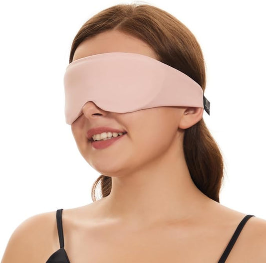 ALASKA BEAR Sleep Mask for Side Sleepers Patented Design, Cup-Shaped and Extra-Soft, 100 Blackout Eye Mask Shades Cover for Men and Women Home or Travel, Machine Washable, Pink - Bloomnest