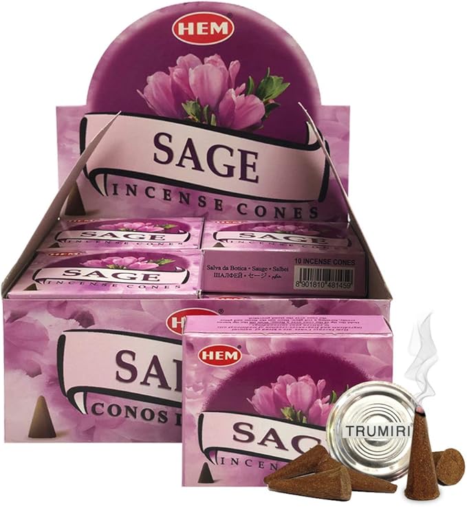 Sage Incense Cones And Cone Incense Burner Bundle Insence Insense Hem Incense TRUMIRI