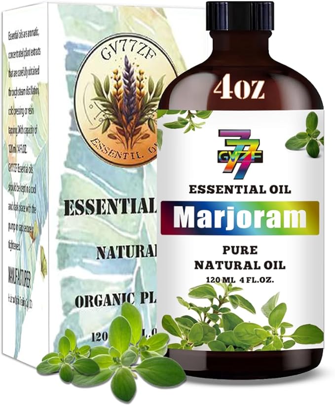 Marjoram Essential Oil (4 oz/120 ml) — Marjoram Oils for Aromatherapy, diffusers, humidifiers, Home fragrances, DIY Skincare, soap Making, DIY Candle Making, Relaxation, Yoga, and Meditation - Bloomnest