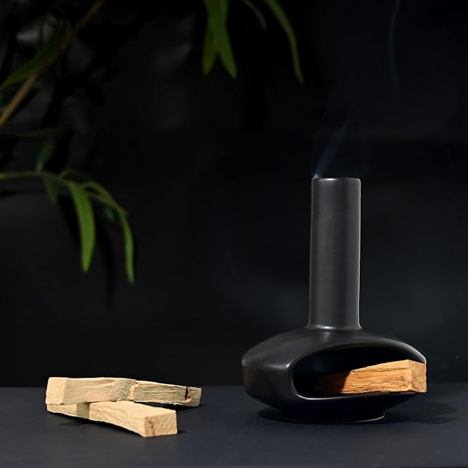 Handcrafted Mini Ceramic Chiminea Palo Santo Holder – Unique Incense Stick Burner for Meditation, Yoga, and Aromatherapy – Perfect Home Decor Accessory for Personal Rituals and Mindfulness Practices - Bloomnest