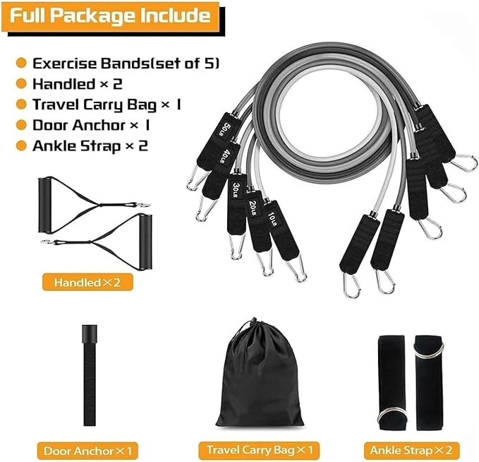 VEICK Resistance Bands, Exercise Bands, Workout Bands, Resistance Bands for Working Out with Handles for Men and Women, Exercising Bands for Fitness Weights Work Out at Home - Bloomnest