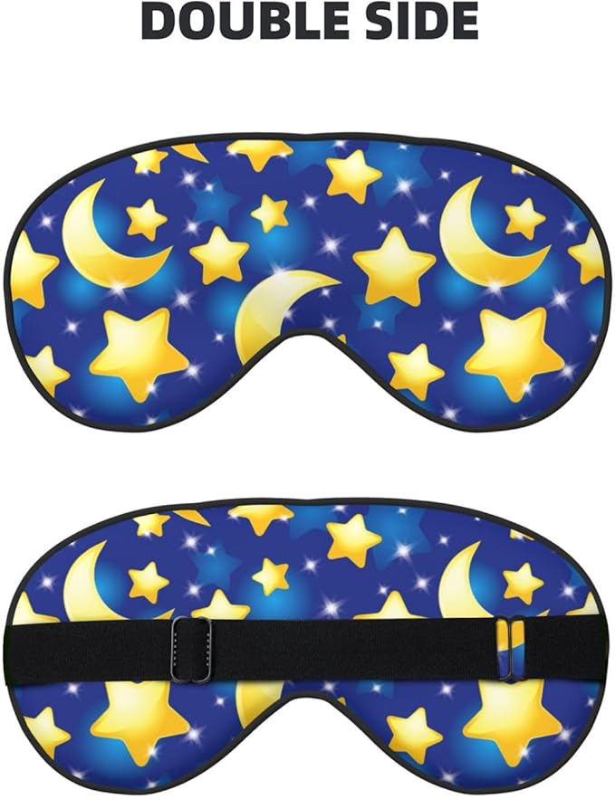 Night Sky Star and Moon Sleeping Eye Mask Eye Mask for Sleeping Soft Comfort Eye Shade Blackout Eye Cover for Deep Rest Travel Nap Meditation - Bloomnest