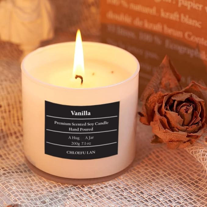 Chloefu LAN Lavender and Vanilla Candle,Highly Scented, Soy Candles for Home Scented, Home Decorative, 7.1oz|45 Hour Burning, Valentines Day Candles Gifts for Women Without Lid 2 Pack - Bloomnest