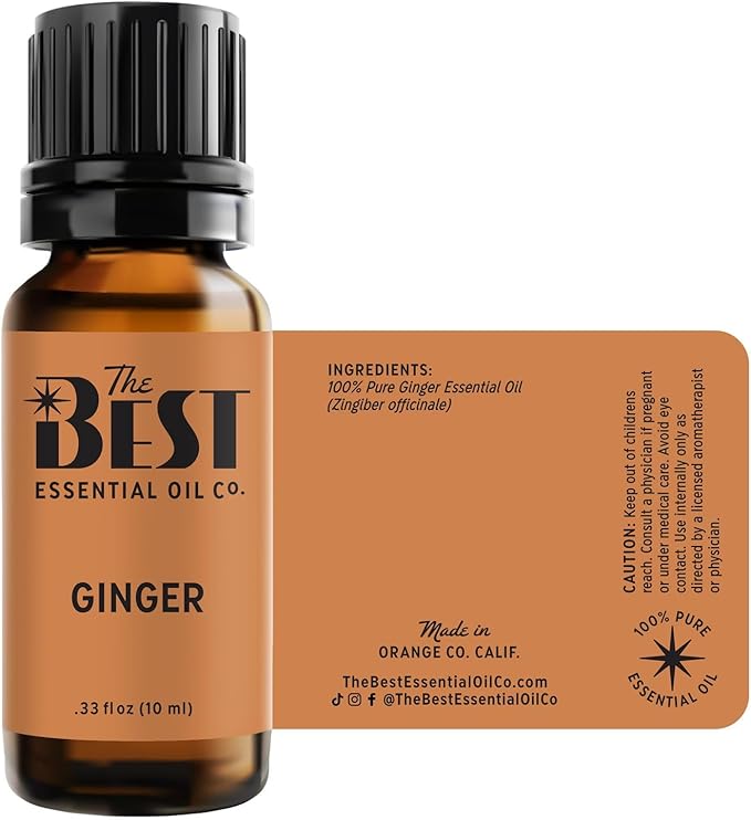 The Best Ginger Essential Oil- Premium Grade- 100% Pure & Natural for Aromatherapy, Diffuser, Spa, Massage, Air Freshener- 10 ml (.33 fl oz) - Bloomnest