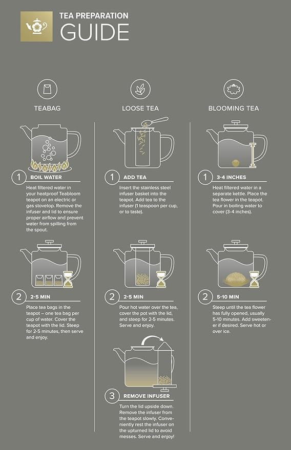Teabloom Joyful Warmth Teapot with Tea Warmer – 50 oz (6+ Cups) Hand-Blown Borosilicate Glass, Stainless Steel Loose-Leaf Infuser, Heat-Resistant Kettle, Elegant Gift Set for Tea Lovers - Bloomnest