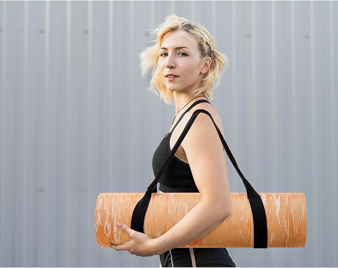 UMINEUX Extra Thick Yoga Mat, 2/5 Inch (10MM), Natural Rubber and TPE Non Slip Yoga Mats with Strap for Women Men, Eco Friendly Exercise Mat for Yoga, Pilates and Home Workout - Bloomnest