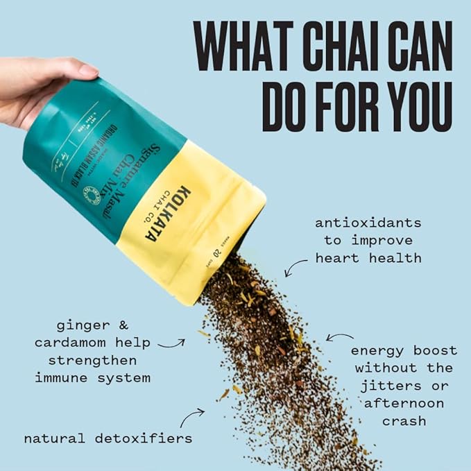 Kolkata Chai Rose Masala Chai mix, 100% Organic Black Tea, Makes 20 cups, Premium loose leaf tea and spice blend, All Natural, 4.23 oz - Bloomnest