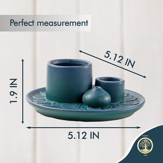 4-in-1 Palo Santo Holder, Sage & Incense Stick Burner – Ceramic White Ash Catcher Tray for Meditation, Yoga, Smudging & Spiritual Cleansing – Incense Holder for Sticks & Sage - Bloomnest