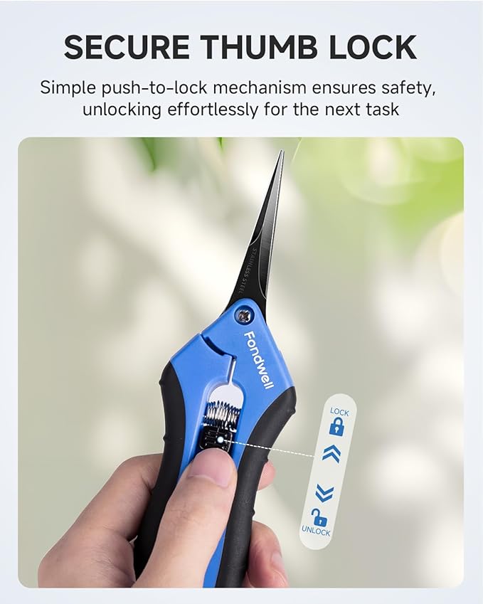 Fondwell 6.5" Pruning Shears Trimming Scissors: 2 Pack of Non-Stick Gardening Scissors - Reliable Garden Snips for Managing Small Plants - Bloomnest